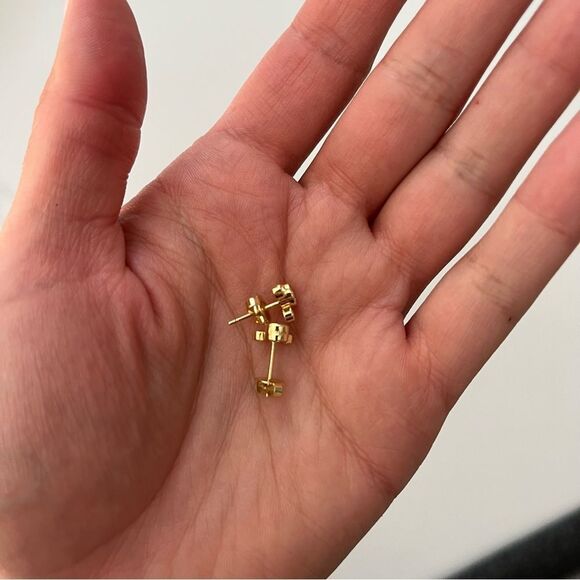 Gold Mickey Mouse Stud Earrings - Picture 2 of 3